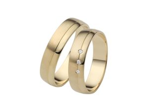 4007972553714 - Trauring FIRETTI Schmuck Geschenk Gold 750 Hochzeit Ehering LIEBE Fingerringe Gr 50 003 ct SI = kleine Einschlüsse mit Brillanten Gelbgold 375 5 mm gelb (gelbgoldfarben) Trauringe Made in Germany wahlweise mit oder ohne Brillanten