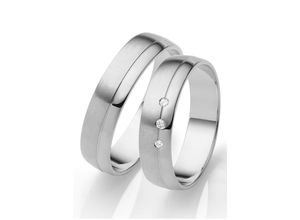 4007972554315 - Trauring FIRETTI Schmuck Geschenk Gold 750 Hochzeit Ehering LIEBE Fingerringe Gr 50 003 ct SI = kleine Einschlüsse mit Brillanten Weißgold 750 5 mm weiß (weißgoldfarben) Trauringe Made in Germany wahlweise mit oder ohne Brillanten