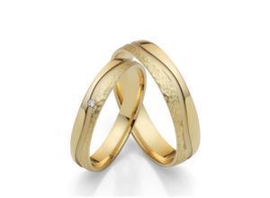 4007972555152 - Trauring FIRETTI Schmuck Geschenk Gold 750 Hochzeit Ehering LIEBE Fingerringe Gr 50 001 ct SI = kleine Einschlüsse mit Brillant Gelbgold 375 35 mm gelb (gelbgoldfarben) Trauringe Made in Germany wahlweise mit oder ohne Brillant