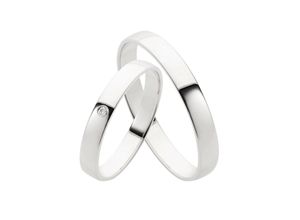 4007972584183 - Trauring FIRETTI Schmuck Geschenk Gold Hochzeit Ehering LIEBE Fingerringe Gr 165 001 ct SI = kleine Einschlüsse mit Brillant Weißgold 585 3 mm weiß (weißgoldfarben) Trauringe Made in Germany wahlweise mit oder ohne Brillant