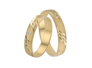 4007972591808 - Trauring FIRETTI Schmuck Geschenk Gold 375 Hochzeit Ehering LIEBE Welle Fingerringe Gr 165 001 ct SI = kleine Einschlüsse mit Brillant Gelbgold 585 4 mm gelb (gelbgoldfarben) Trauringe Made in Germany wahlweise mit oder ohne Brillant