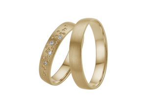 4007972593079 - Trauring FIRETTI Schmuck Geschenk Gold 375 Hochzeit Ehering LIEBE Sterne Fingerringe Gr 165 ohne Brillanten Gelbgold 585 4 mm gelb (gelbgoldfarben) Trauringe Made in Germany wahlweise mit oder ohne Brillanten