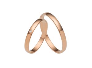 4007972596926 - Trauring FIRETTI Schmuck Geschenk Gold Hochzeit Ehering LIEBE Fingerringe Gr 50 001 ct SI = kleine Einschlüsse mit Brillant Roségold 375 25 mm rosegold (roségoldfarben) Trauringe Made in Germany wahlweise mit oder ohne Brillant