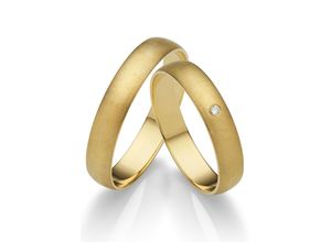 4007972651045 - Trauring FIRETTI Schmuck Geschenk Gold 375 Hochzeit Ehering LIEBE Fingerringe Gr 50 001 ct SI = kleine Einschlüsse mit Brillant Gelbgold 585 4 mm gelb (gelbgoldfarben) Trauringe Made in Germany wahlweise mit oder ohne Brillant