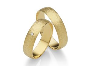 4007972651373 - Trauring FIRETTI Schmuck Geschenk Gold 375 Hochzeit Ehering LIEBE Fingerringe Gr 50 001 ct SI = kleine Einschlüsse mit Brillant Gelbgold 375 5 mm gelb (gelbgoldfarben) Trauringe Made in Germany wahlweise mit oder ohne Brillant