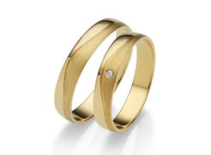 4007972652172 - Trauring FIRETTI Schmuck Geschenk Gold 375 Hochzeit Ehering LIEBE Fingerringe Gr 50 001 ct SI = kleine Einschlüsse mit Brillant Gelbgold 375 4 mm gelb (gelbgoldfarben) Trauringe Made in Germany wahlweise mit oder ohne Brillant