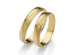 4007972652271 - Trauring FIRETTI Schmuck Geschenk Gold 375 Hochzeit Ehering LIEBE Fingerringe Gr 50 001 ct SI = kleine Einschlüsse mit Brillant Gelbgold 585 4 mm gelb (gelbgoldfarben) Trauringe Made in Germany wahlweise mit oder ohne Brillant