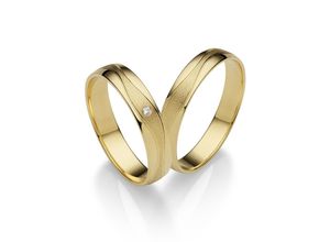 4007972652578 - Trauring FIRETTI Schmuck Geschenk Gold 375 Hochzeit Ehering LIEBE Fingerringe Gr 50 001 ct SI = kleine Einschlüsse mit Brillant Gelbgold 375 4 mm gelb (gelbgoldfarben) Trauringe Made in Germany wahlweise mit oder ohne Brillant