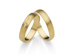 4007972653070 - Trauring FIRETTI Schmuck Geschenk Gold 375 Hochzeit Ehering LIEBE Fingerringe Gr 50 001 ct SI = kleine Einschlüsse mit Brillant Gelbgold 585 4 mm gelb (gelbgoldfarben) Trauringe Made in Germany wahlweise mit oder ohne Brillant