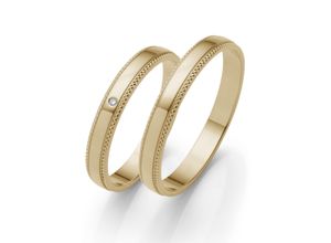 4007972653476 - Trauring FIRETTI Schmuck Geschenk Gold 375 Hochzeit Ehering LIEBE Fingerringe Gr 50 0005 ct SI = kleine Einschlüsse mit Brillant Gelbgold 585 3 mm gelb (gelbgoldfarben) Trauringe Made in Germany wahlweise mit oder ohne Brillant