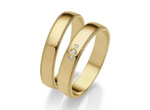 4007972654732 - Trauring FIRETTI Schmuck Geschenk Gold 375 Hochzeit Ehering LIEBE Fingerringe Gr 50 002 ct SI = kleine Einschlüsse mit Brillanten Gelbgold 585 4 mm gelb (gelbgoldfarben) Trauringe Made in Germany wahlweise mit oder ohne Brillanten