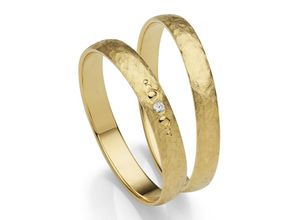 4007972655159 - Trauring FIRETTI Schmuck Geschenk Gold 375 Hochzeit Ehering LIEBE Fingerringe Gr 50 001 ct SI = kleine Einschlüsse mit Brillant Gelbgold 585 3 mm gelb (gelbgoldfarben) Trauringe Made in Germany wahlweise mit oder ohne Brillant