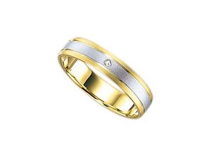 4007972684692 - Trauring FIRETTI Schmuck Geschenk Gold 375 Hochzeit Ehering LIEBE Fingerringe Gr 165 001 ct SI = kleine Einschlüsse mit Brillant Gelbgold 375-Weißgold 375 4 mm goldfarben (gelbgoldfarben weißgoldfarben) Made in Germany wahlweise mit oder ohne Brillant