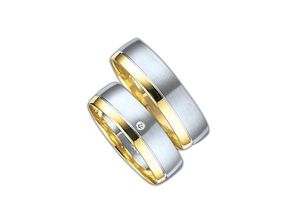 4007972687013 - Trauring FIRETTI Schmuck Geschenk Gold 375 Hochzeit Ehering LIEBE Fingerringe Gr 165 001 ct SI = kleine Einschlüsse mit Brillant Gelbgold 375-Weißgold 375 6 mm goldfarben (gelbgoldfarben weißgoldfarben) Made in Germany wahlweise mit oder ohne Brillant