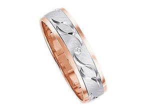 4007972690990 - Trauring FIRETTI Schmuck Geschenk Gold 375 Hochzeit Ehering LIEBE Fingerringe Gr 165 001 ct SI = kleine Einschlüsse mit Brillant Weißgold 375-Roségold 375 5 mm rosegold (weißgoldfarben roségoldfarben) Trauringe Made in Germany - mit o ohne BrillantDiamant