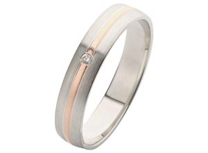 4007972692192 - Trauring FIRETTI Schmuck Geschenk Gold 375 Hochzeit Ehering LIEBE Fingerringe Gr 165 001 ct SI = kleine Einschlüsse mit Brillant Weißgold 375-Roségold 375 4 mm rosegold (weißgoldfarben roségoldfarben) Trauringe Made in Germany - mit o ohne BrillantDiamant