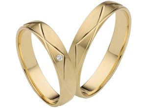 4007972851223 - Trauring FIRETTI Schmuck Geschenk Gold 375 Hochzeit Ehering LIEBE Fingerringe Gr 50 001 ct SI = kleine Einschlüsse mit Brillant Gelbgold 375 4 mm gelb (gelbgoldfarben) Trauringe Made in Germany - wahlweise mit oder ohne Brillant