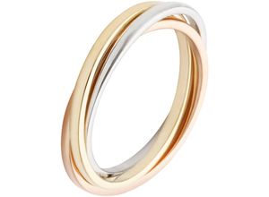 4007972851834 - Goldring FIRETTI Schmuck Geschenk Gold 375 verschlungene Tricolor-Optik Fingerringe Gr 50 Gelbgold 375-Weißgold 375-Roségold 375 15 mm rosegold (gelbgoldfarben weißgoldfarben roségoldfarben) Goldringe Made in Germany