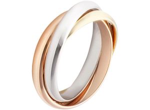 4007972852053 - Goldring FIRETTI Schmuck Geschenk Gold 375 verschlungene Tricolor-Optik Fingerringe Gr 54 Gelbgold 375-Weißgold 375-Roségold 375 25 mm rosegold (gelbgoldfarben weißgoldfarben roségoldfarben) Goldringe