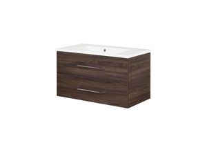 4008033829175 - Waschtischunterschrank inkl Gussbecken bclever   Soft-Close-System   Maße (b x h x t) ca 90 x 485 x 46 cm   Möbel fürs wc oder Badezimmer  