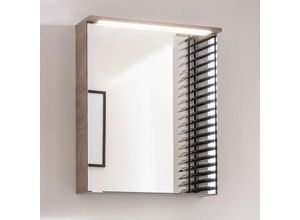 4008033833875 - FACKELMANN LED-Spiegelschrank Oxford   Badschrank mit LED-Beleuchtung   Maße (B x H x T) ca 602 x 696 x 20 cm   Soft-Close-System   Korpus Braun