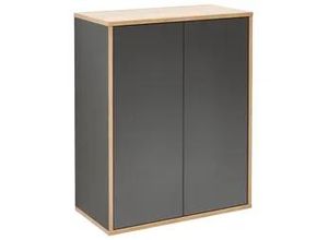 4008033846110 - Doppel-Midischrank finn   Badschrank mit Push-to-Open   Maße (b x h x t) ca 60 x 75 x 305 cm   Schrank fürs Bad mit 2 Türen   Korpus Schwarz  