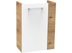 4008033860543 - SBC Gäste-WC Waschtischunterschrank 44 cm Anschlag links Weiß   Ast-Eiche (Milano-84385)