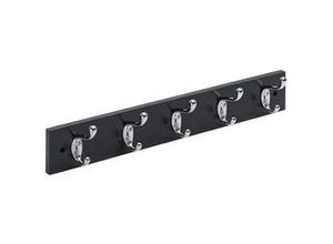 4008057039611 - Hettich - Garderobenleiste 5 Haken 500 x 80 x 75 cm schwarz Möbelbeschläge