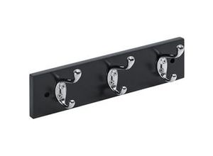 4008057039628 - Hettich - Garderobenleiste 3 Haken 300 x 80 x 75 cm schwarz Hakenleiste