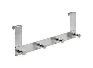 4008057856638 - Hettich - Türgarderobe 4 Haken 400 x 135 x 60 cm Edelstahl rund Haken