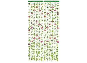 4008069046249 - Türvorhang MAXIMEX Rosen rot B90cm H190cm Polyester Polypropylen Gardinen Blättervorhang für Balkon und Terrasse Insekten- und Sichtschutz