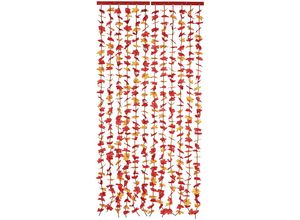 4008069051335 - Türvorhang MAXIMEX Indian Summer rot B90cm H190cm Polyester Polypropylen Gardinen Blättervorhang für Balkon und Terrasse Insekten- und Sichtschutz