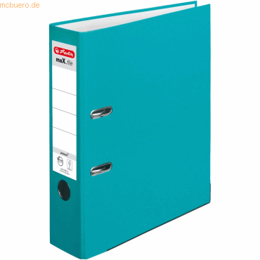 4008110086712 - herlitz maXfile protect Ordner DIN A4 80 mm Türkis 2 Ringe 10094829 Pappkarton PP (Polypropylen) Texturiert Hochformat