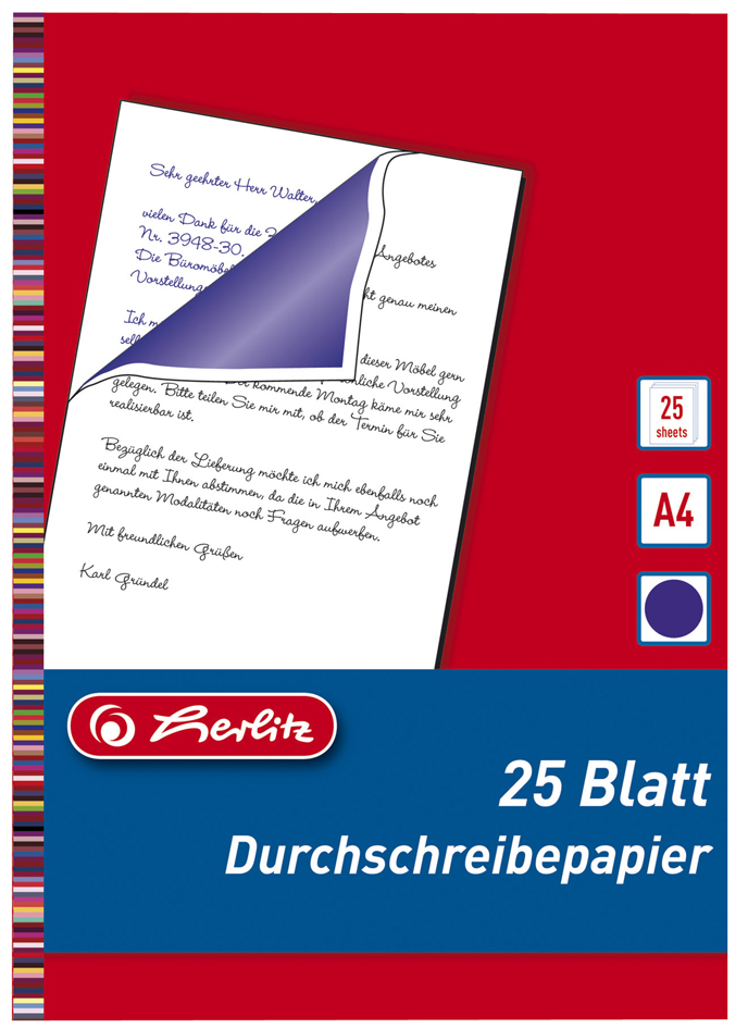 4008110161921 - DurchschreibepapierA4 15 Blatt blau-violett