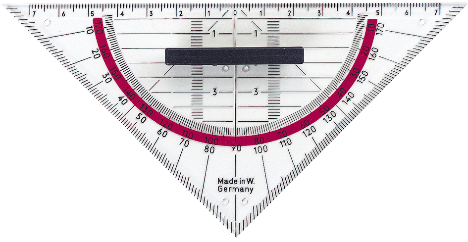 4008110194448 - Geodreieck Hypotenuse 160 mm mit Griffleiste