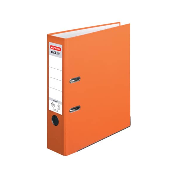 4008110232386 - herlitz maXfile Protect Ordner DIN A4 80 mm Orange 2 Ringe Pappkarton PP (Polypropylen) Texturiert