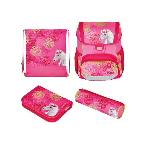 4008110295176 - herlitz Schulranzenset LOOP PLUS Bloomy Horse 4-tlg (2023) pink-kombi