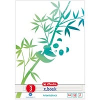 4008110295886 - Herl Arbeitsblock A4 GREENline Panda 03 GREENline  Panda   Bl 50   Lineatur 03 (50039913) - Herlitz