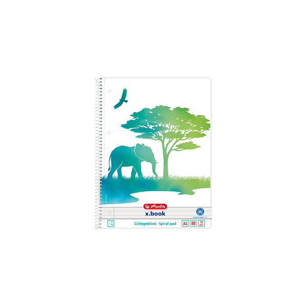 4008110295923 - Herl Spiralblock A4 GREENline Elefant l GREENline  Elefant  Bl 80  liniert (50039951) - Herlitz