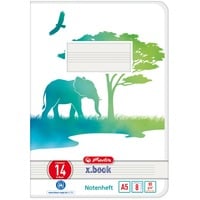 4008110296135 - Herl Notenheft A5 GREENline Elefant 14 GREENline  Elefant  Bl8  Lineatur 14 (50040049) - Herlitz