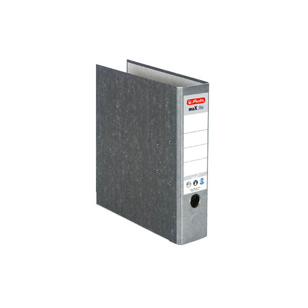 4008110313320 - Ordner herlitz maXfile nature DIN A4 Rückenschild geklebt Hartpappe Rückenbreite 80 mm grau 1 Stück