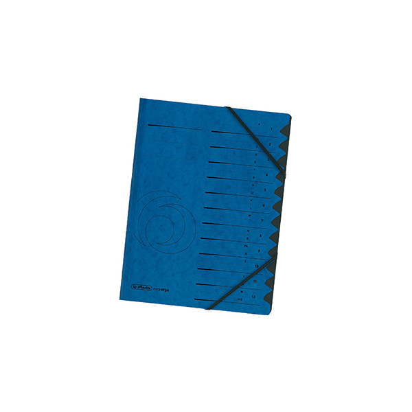 4008110314532 - - Ordnungsmappe Qualitiy din A4 355g m² Karton Farbe blau Farbe des Fächerblocks schwarz 12 Fächer