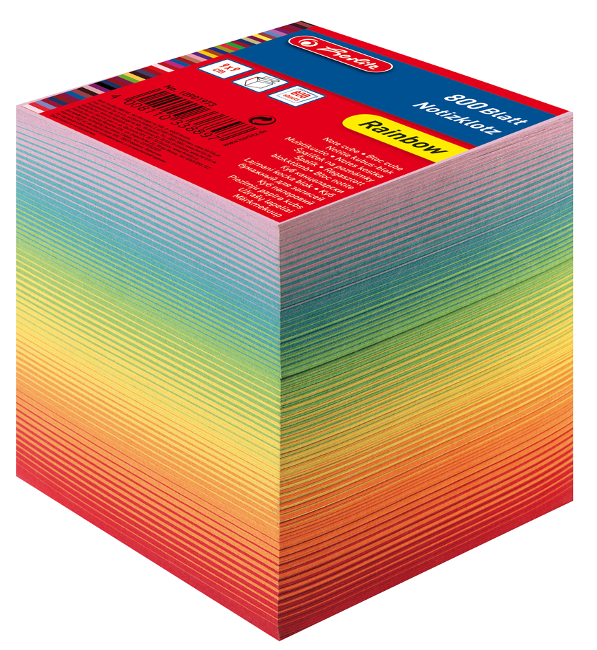 4008110338897 - Notizklotz Rainbow verschiedenfarbig geschichtet 800 Blatt