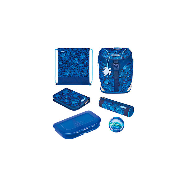 4008110344546 - Schulranzen-Set SoftLight Plus GREENline Deep Sea Kunstfaser blau 4008110344546 Herlitz