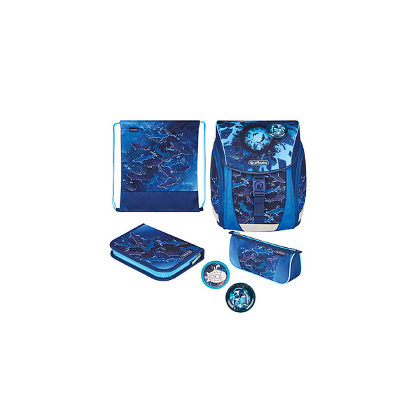 4008110347332 - Schulranzen-Set FiloLight Plus Deep Sea Kunstfaser blau 4008110347332 Herlitz