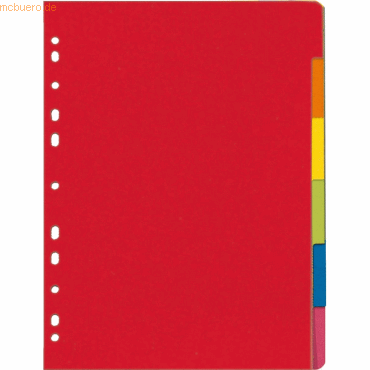 4008110396828 - Kartonregister Herlitz A4 blanko Taben Euro-Lochung Recycling-Karton 1 Satz 6-teilig mit 6 Farben