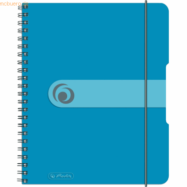 4008110464954 - Spiralblock to go A5 80 Blatt Motiv trblau Sonderlineatur kariert Spiralblock - Herlitz