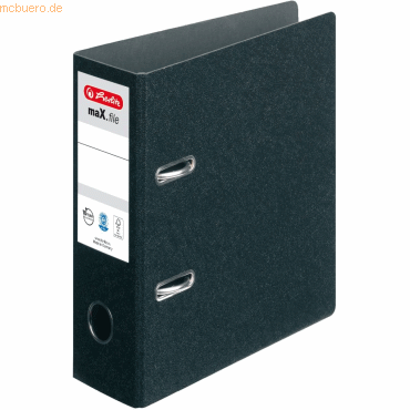 4008115175800 - Ordner maXfile 5175807 A5 hoch 70mm breit Karton Wolkenmarmor schwarz 4008115175800 herlitz