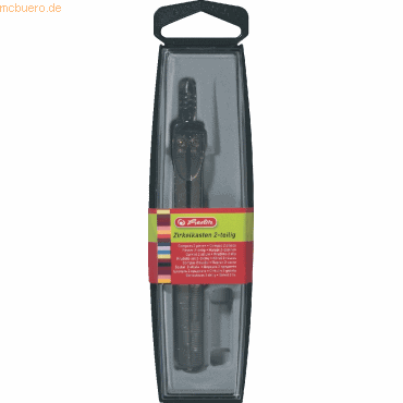 4008118710008 - herlitz Zirkel 2tlg schwarz Zirkel Schnellverstellzirkel schwarz silber