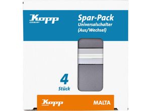 4008224566841 - Malta – Profi-Pack 4 Universalschalter (Aus- Wechsel) Farbe anthrazit - 622615059 - Kopp